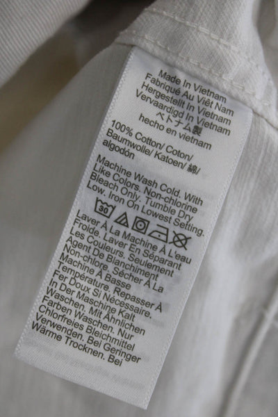 Madewell Unisex Chino Shorts White Cotton Button Beach Size 33