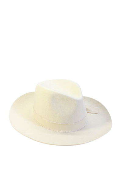 Olive & Pique Womens Textured Wrapped Felt Fedora Hat Beige Size One Size