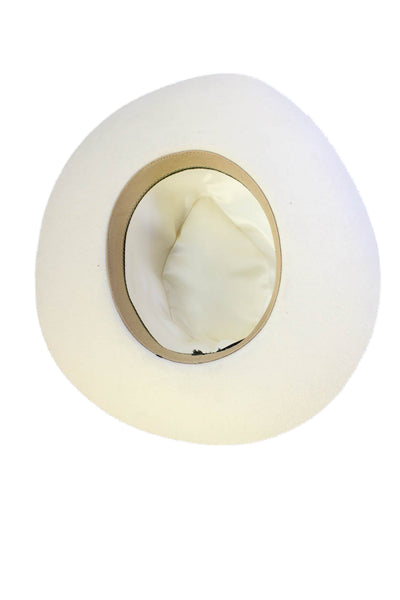 Olive & Pique Womens Textured Wrapped Felt Fedora Hat Beige Size One Size