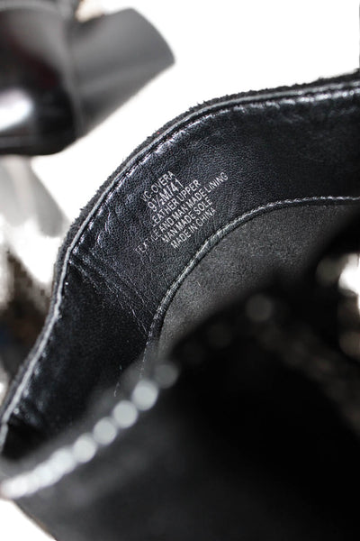 Vince Camuto Womens Leather Patchwork Cuban Heels Western Boots Black Size 9.5