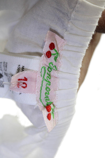 Bonpoint Girls Cotton Lace Trimmed Slip-On Shorts White Size 12