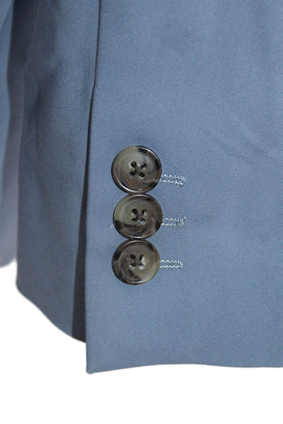 Frank & Oak Men Blue Collared Blazer Button Long Sleeve Cotton Blend Size 44