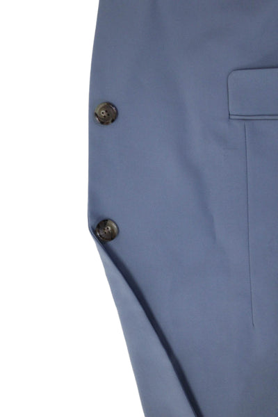 Frank & Oak Men Blue Collared Blazer Button Long Sleeve Cotton Blend Size 44