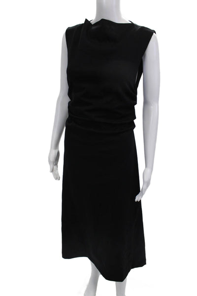 COS Womens Sheath Dress Black High Neck Knee Length Sleeveless Size S