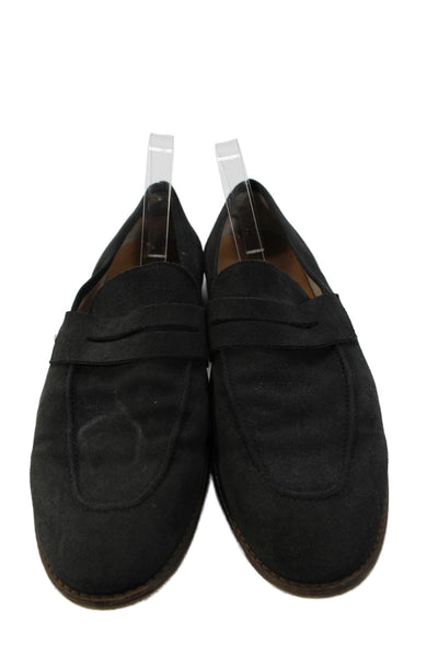 Zara Mens Slip On Round Toe Suede Loafers Dark Gray Size 45