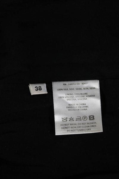 Essentiel Antwerp Women Shift Dress Black Silk Long Sleeve Knee Length Size 38