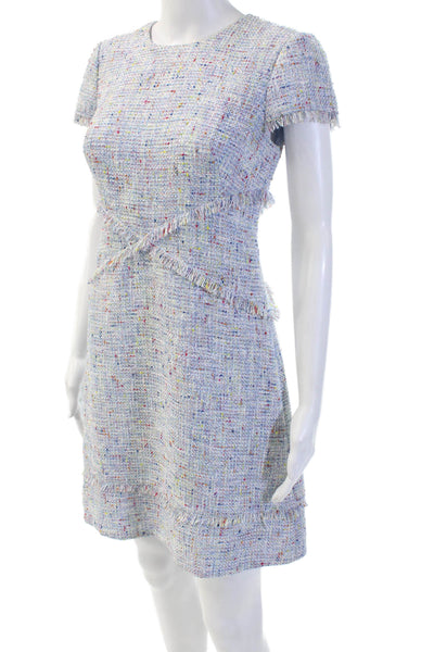 Eliza J Women Shift Dress Light Blue Knee Length Round Neck Size 2