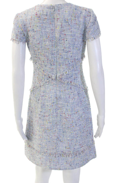 Eliza J Women Shift Dress Light Blue Knee Length Round Neck Size 2