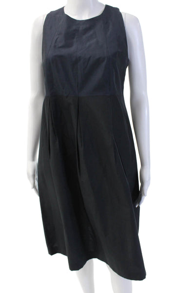 S Max Mara Women A-Line Shift Dress Black Sleeveless Knee Length Size 6