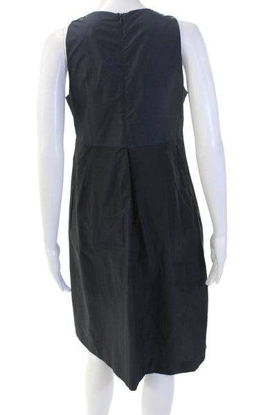 S Max Mara Women A-Line Shift Dress Black Sleeveless Knee Length Size 6