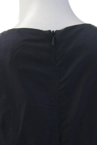 S Max Mara Women A-Line Shift Dress Black Sleeveless Knee Length Size 6