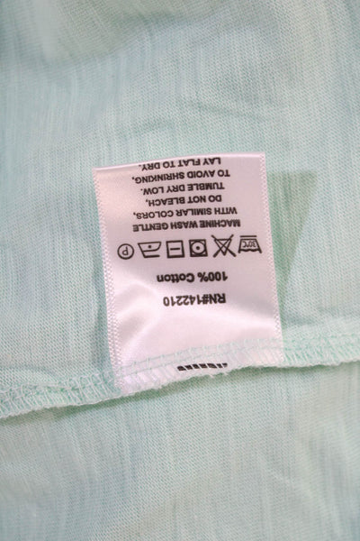 Mersea Women Basic Tunic Light Blue Cotton Round Neck 3/4 Sleeve Size L