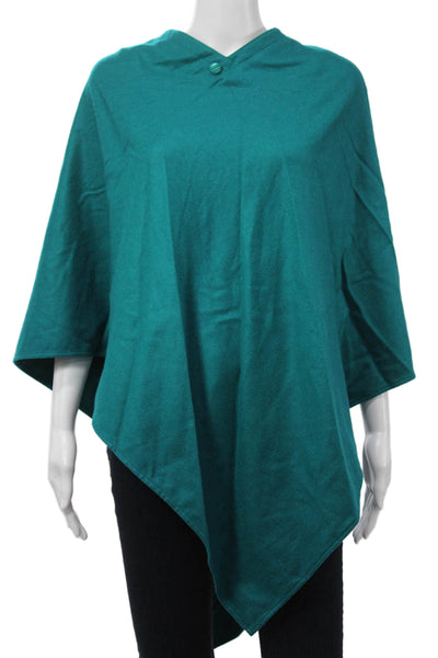 Allie Coosh Women Blue Polyester Poncho Pullover Size One Size