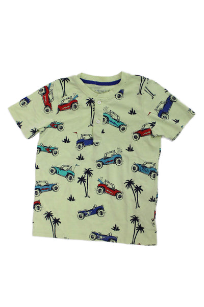 Andy & Evan Boys Cotton Graphic Car Print Short Sleeve Top Yellow Size 6T