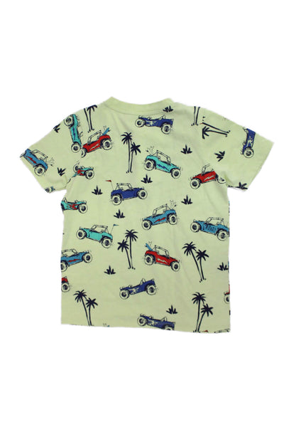 Andy & Evan Boys Cotton Graphic Car Print Short Sleeve Top Yellow Size 6T