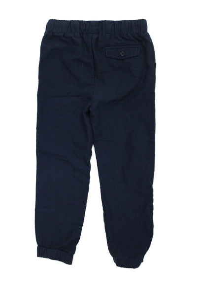 Andy & Evan Boys Cotton Ruched Elastic Drawstring Tied Jogger Pants Blue Size 6Y