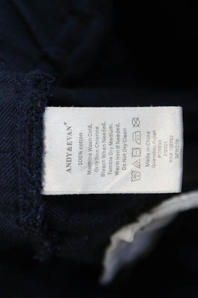 Andy & Evan Boys Cotton Ruched Elastic Drawstring Tied Jogger Pants Blue Size 6Y