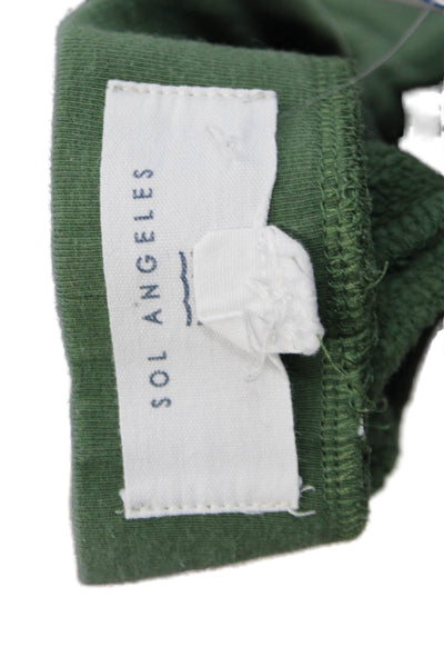 SOL ANGELES Boys Cotton Drawstring Tapered Sweatpants Green Size 8