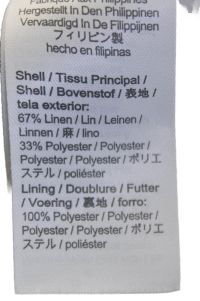J Crew Women White Ankle Cropped Dress Pants Linen Blend Zip Size 10