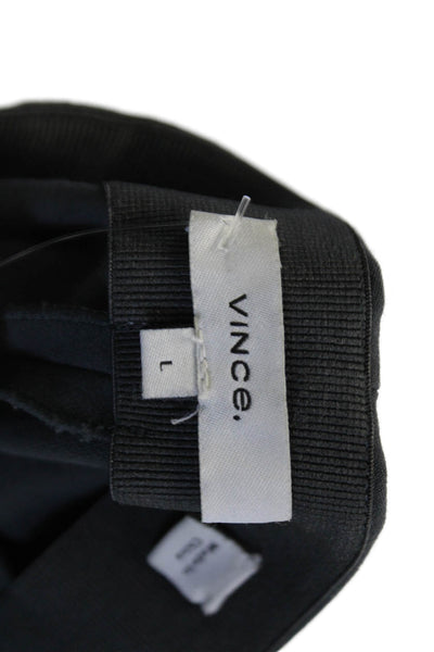 Vince Womens Black Cropped Ankle Dress Pants Zip Closure Size L