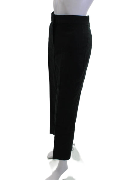 J Crew Women Ankle Cropped Dress Pants Black Linen Blend Size 10