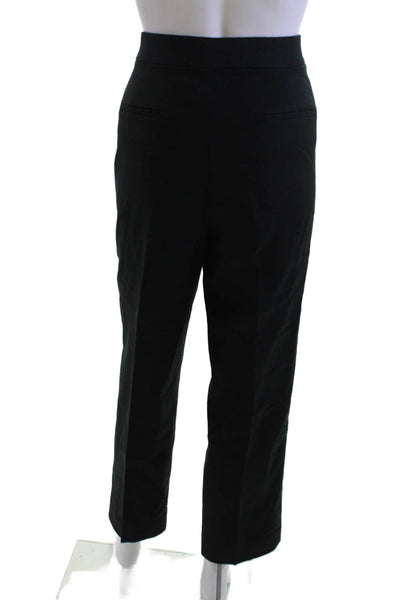 J Crew Women Ankle Cropped Dress Pants Black Linen Blend Size 10