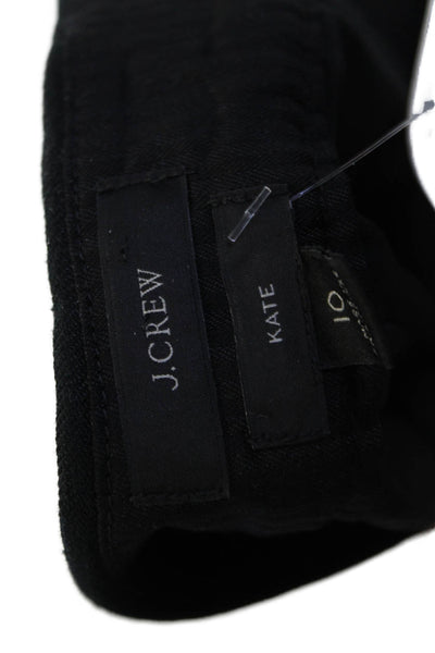 J Crew Women Ankle Cropped Dress Pants Black Linen Blend Size 10