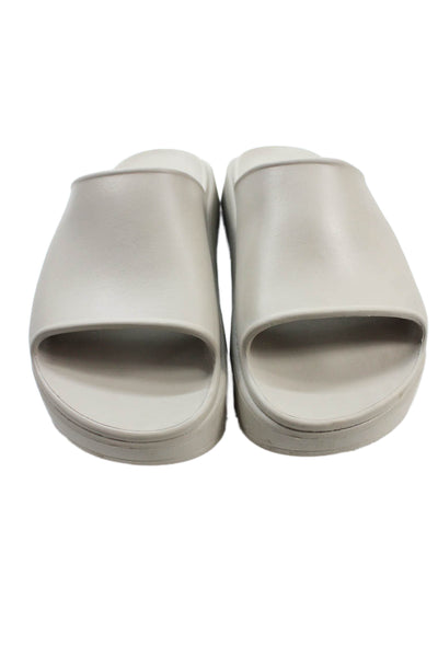 Zara Womens Solid Slide On Platform Sandals Taupe Size 41 11