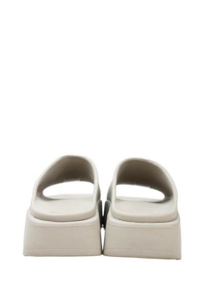 Zara Womens Solid Slide On Platform Sandals Taupe Size 41 11