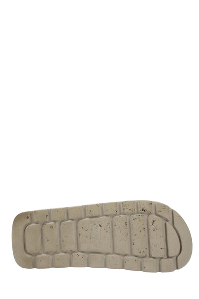 Zara Womens Solid Slide On Platform Sandals Taupe Size 41 11