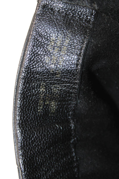 Zara Womens Leather Pointed Toe Zip Up Ankle Boots Black Size 42 12