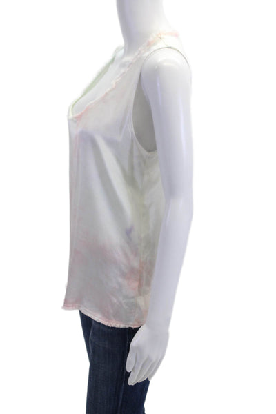 Lanston Women Basic Bohemian Sleeveless Tank White Rayon Viscose Size M