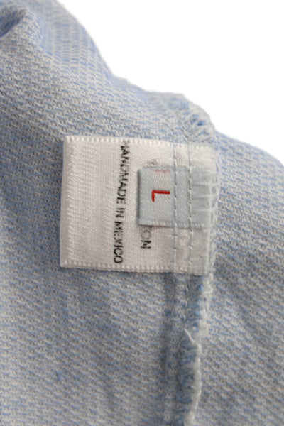 Frances Valentine Women Light Blue Floral Cotton Kaftan Short Sleeve Size L