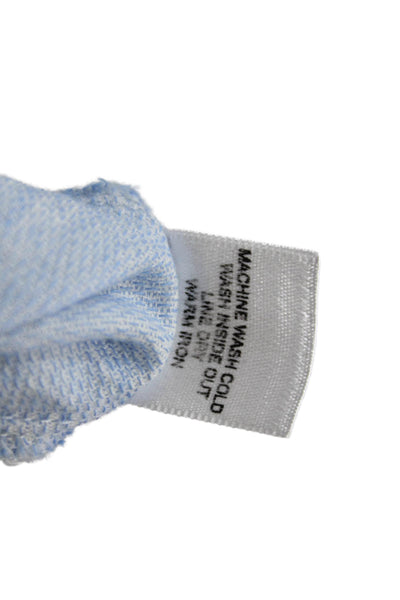 Frances Valentine Women Light Blue Floral Cotton Kaftan Short Sleeve Size L