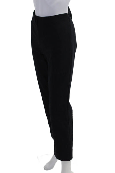 Vince Womens Ankle Cropped Dress Pants Black Zip 45% Cotton Size L