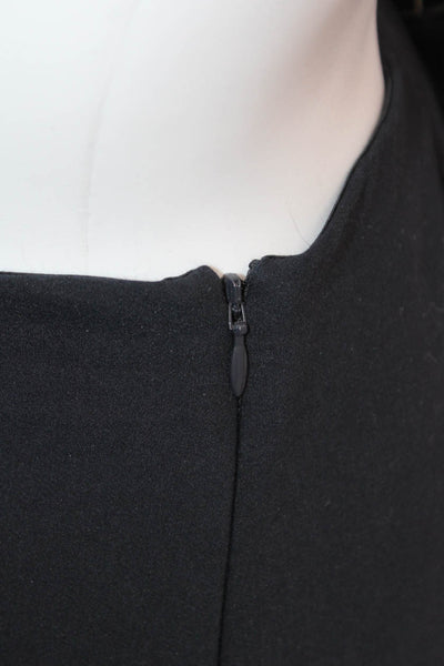 Vince Womens Ankle Cropped Dress Pants Black Zip 45% Cotton Size L