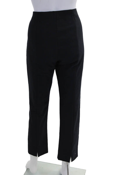 Vince Womens Ankle Cropped Dress Pants Black Zip 45% Cotton Size L