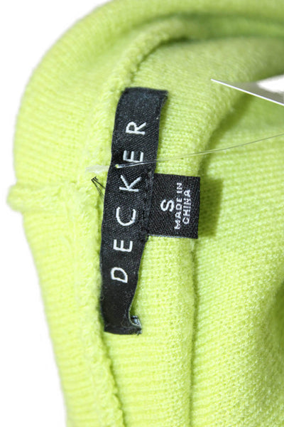 Decker Women Pullover Hoodies Green Drawstring Long Sleeve Solid Size S