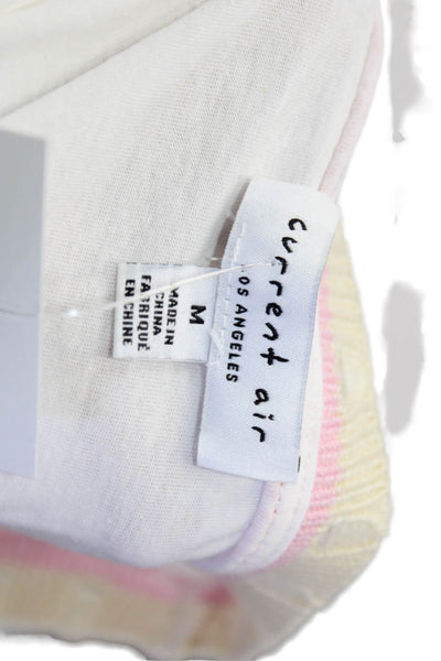 Current Air Womens Ringer T-Shirt White Cotton Short Sleeve Size M