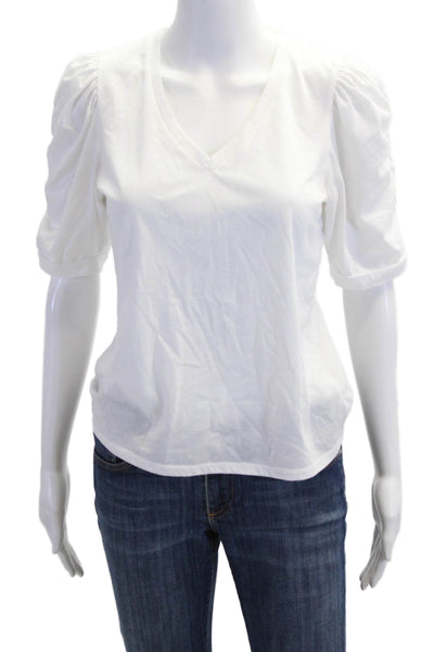 Generation Love Womens Jersey V-Neck Short Sleeve T-Shirt White Size S