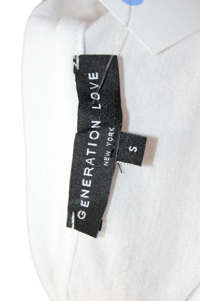 Generation Love Womens Jersey V-Neck Short Sleeve T-Shirt White Size S