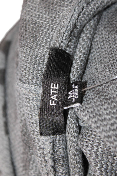Fate. Womens Pullover Hoodie Gray Leopard 100% Cotton Drawstring Size M