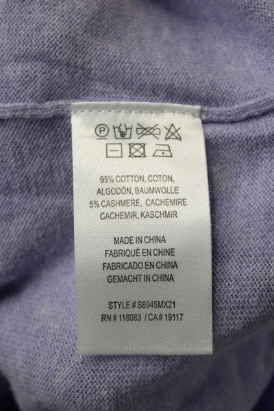 Decker & Luxe Women V-Neck Purple Cotton Cashmere Pullover Long Sleeve Size XS