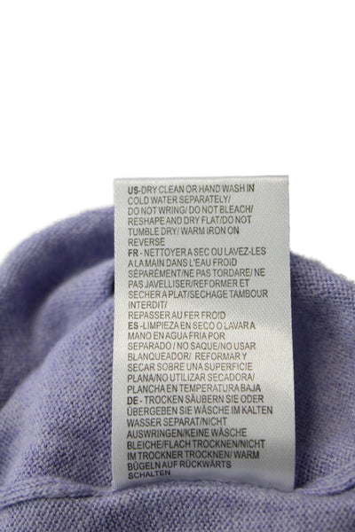 Decker & Luxe Women V-Neck Purple Cotton Cashmere Pullover Long Sleeve Size XS