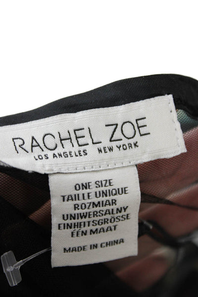 Rachel Zoe Women Cropped Floral V-Neck Short Sleeve Blouse Black Size One Size