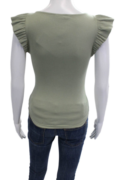 J Crew Womens Basic Green Sleeveless Round Neck Tank Cotton Modal Size XS