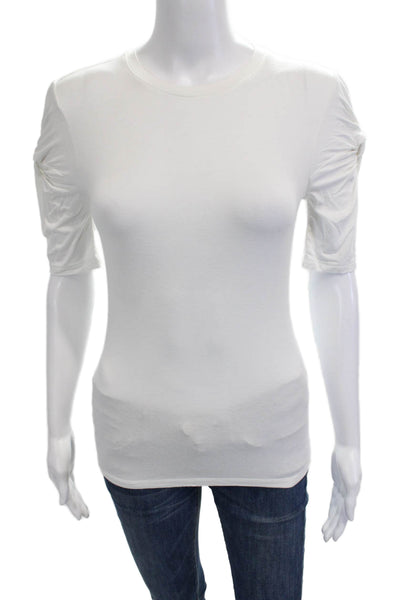 Frame Womens Basic Jersey T-Shirt White Crew Neck Short Sleeve Size XS