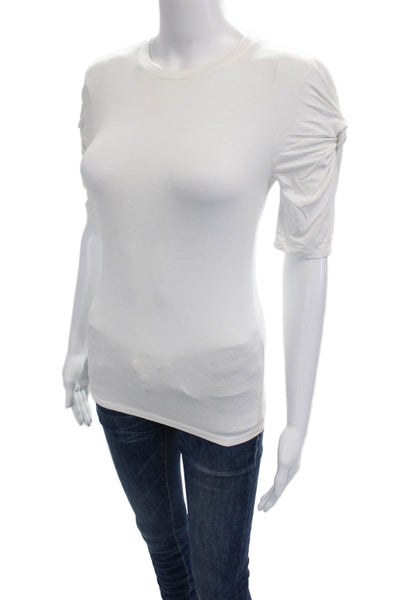 Frame Womens Basic Jersey T-Shirt White Crew Neck Short Sleeve Size XS