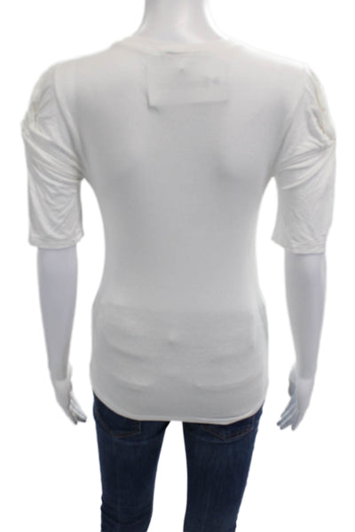 Frame Womens Basic Jersey T-Shirt White Crew Neck Short Sleeve Size XS