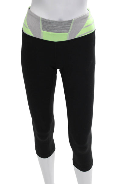 Lululemon Women Capri Leggings Black Nylon Sports Size 4